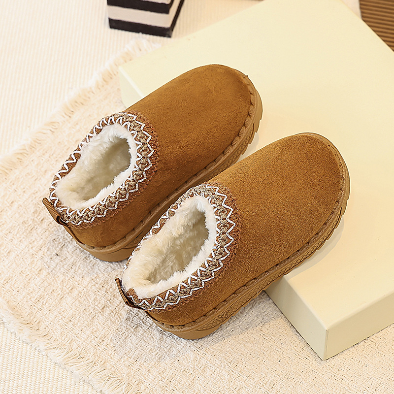 Children's cotton shoes 2026 winter new style for girls, fashionable and warm snow cotton shoes for girls, with added plush and thickened cotton shoes for girls Children's cotton shoes 2026 winter new style for girls, fashionable and warm snow cotton shoes for girls, with added plush and thickened cotton shoes for girls