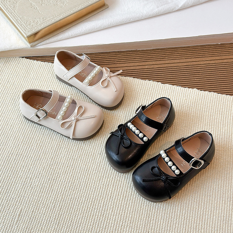 Girls' Little Leather Shoes 2026 Spring and Autumn New Style Doll Bow Princess Style Exquisite Princess Shoes Elegant Children's Single Shoes