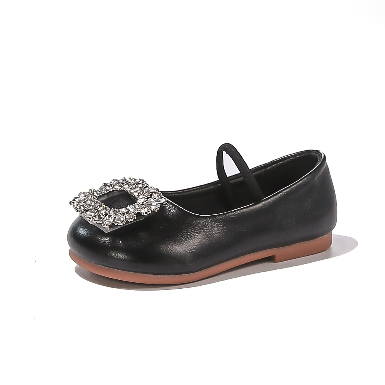 French style square toe ballet children's shoes for women in spring and summer of 2025, new water diamond one foot skirt, soft sole single shoe French style square toe ballet children's shoes for women in spring and summer of 2025, new water diamond one foot skirt, soft sole single shoe