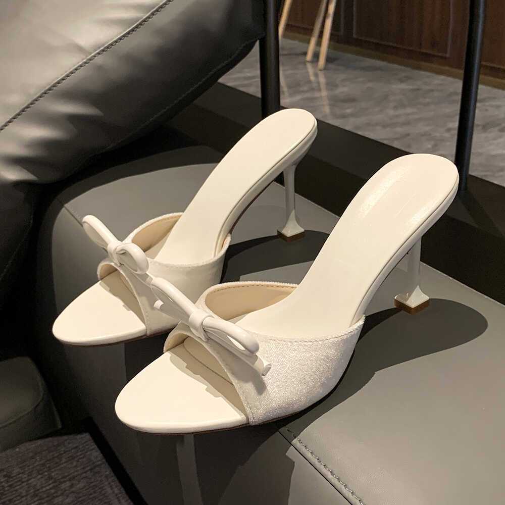 Cool drag women's summer outdoor wear 2025 new one-piece drag fairy fashion bow slippers sandals high heels Cool drag women's summer outdoor wear 2025 new one-piece drag fairy fashion bow slippers sandals high heels