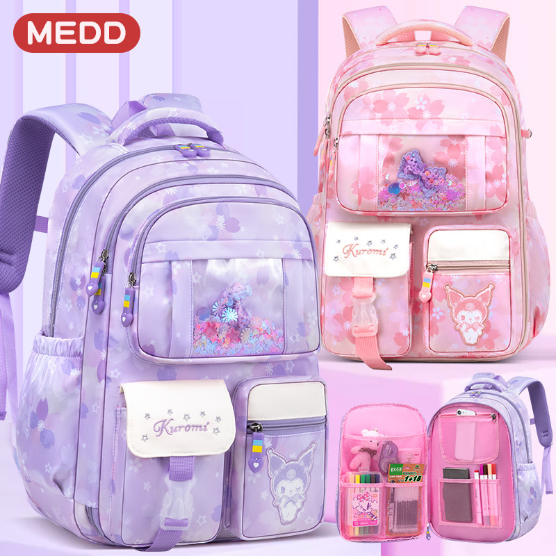 Shaodong backpack factory's new elementary school backpack for girls in grades one to six reduces the burden of backpacks wholesale cross-border