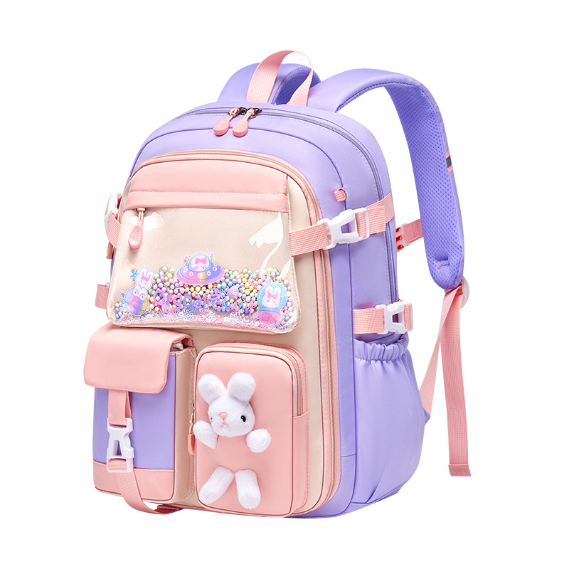 Cross border elementary school students' backpacks, refrigerators open doors, girls' backpacks for grades 13 to 6, spinal protection, simple waterproof backpacks