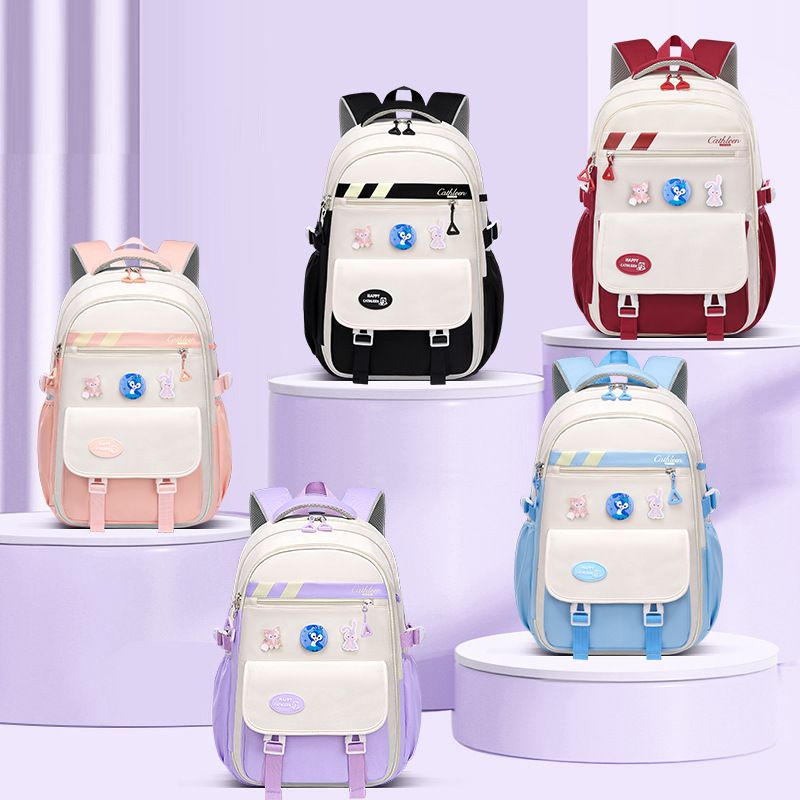 Backpack reduces burden for elementary school students, ultra light for junior high school and high school students, ins large capacity backpack for sixth grade, lightweight backpack
