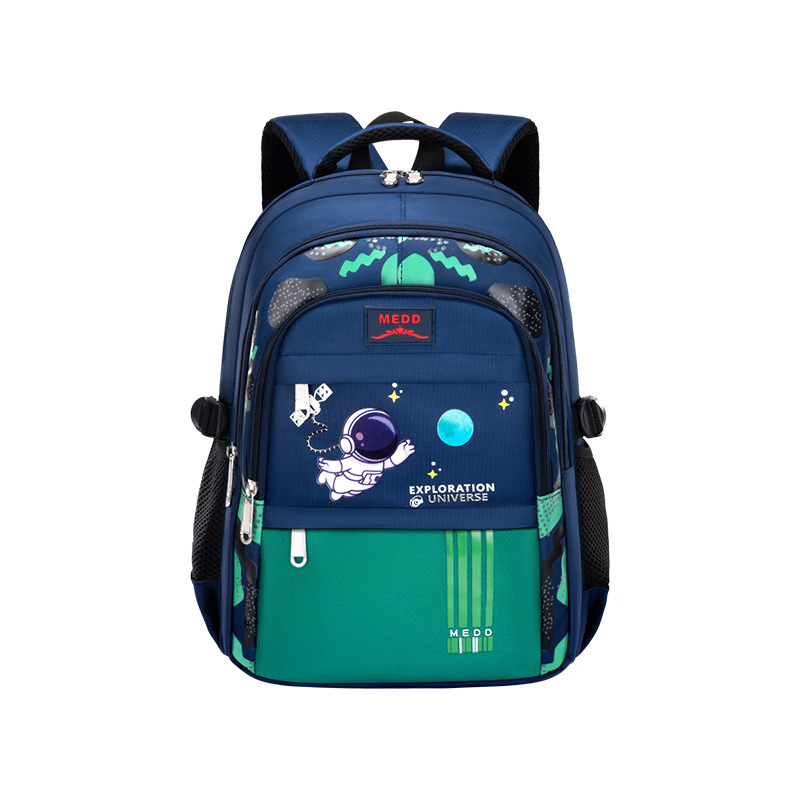 Primary school student backpack, 1st to 6th grade boys' astronaut backpack, large capacity waterproof and spine protection design, children's backpack to reduce load