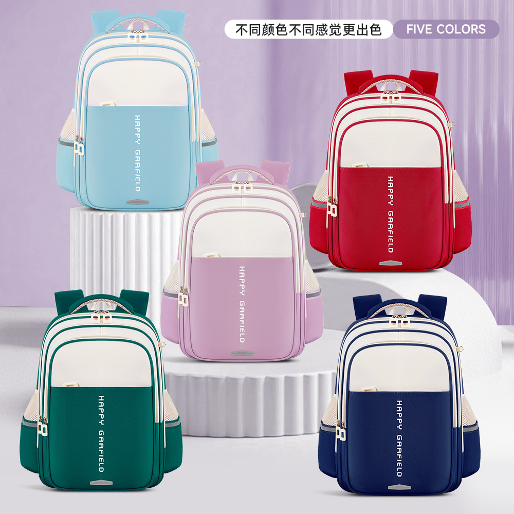 Source factory backpack wholesale for elementary school students, men's and women's spine protection, reduced burden, anti splash water, large capacity children's backpack