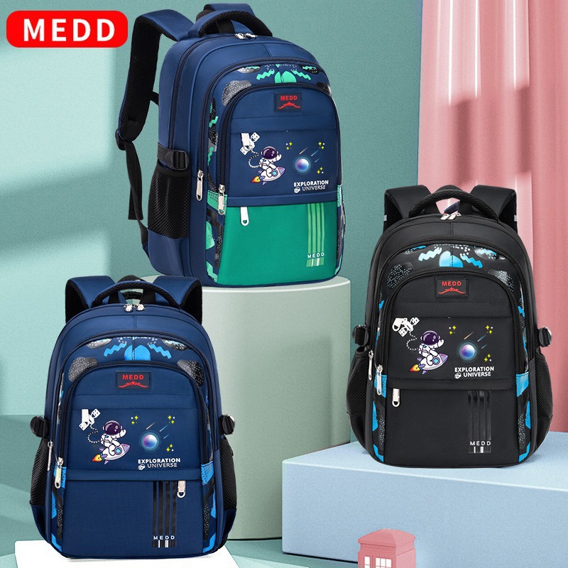 New elementary school backpack with reduced load and spine protection, large capacity and lightweight, waterproof children's backpack for grades 1-3-6