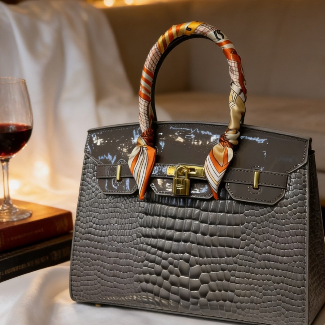 Crocodile pattern large capacity bag for women's autumn and winter new collection, mother and child multi piece set, popular embossed women's shoulder bag