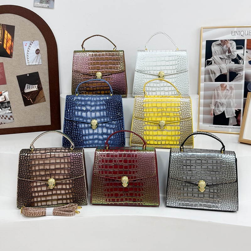 Bags New Crocodile Pattern Women's Handbag Casual Color Cross border Outer Shoulder Bag Fashion Trend Diagonal Cross bag