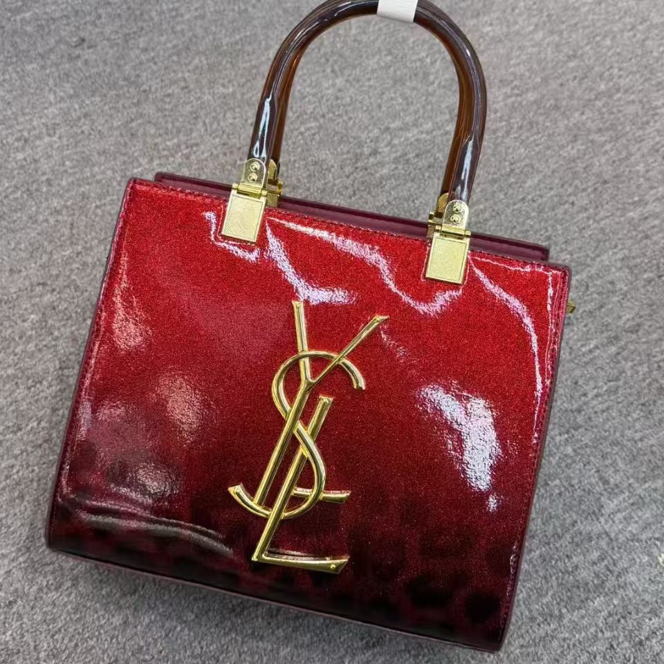 Fashionable new shiny leopard print women's bag with large capacity and high-end feel, portable tote bag for commuting, versatile single shoulder crossbody bag