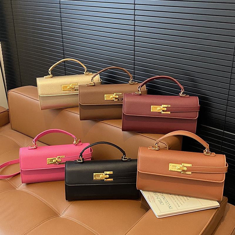 Bags2025 new hand-held small square bag, niche hand-held crossbody bag, mini Mirad Kelly bag, cross-border women's bag