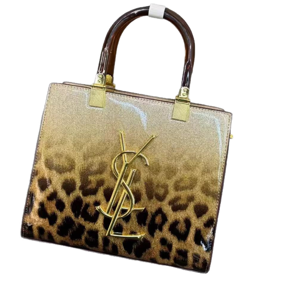 Fashionable new shiny leopard print women's bag with large capacity and high-end feel, portable tote bag for commuting, versatile single shoulder crossbody bag Fashionable new shiny leopard print women's bag with large capacity and high-end feel, portable tote bag for commuting, versatile single shoulder crossbody bag