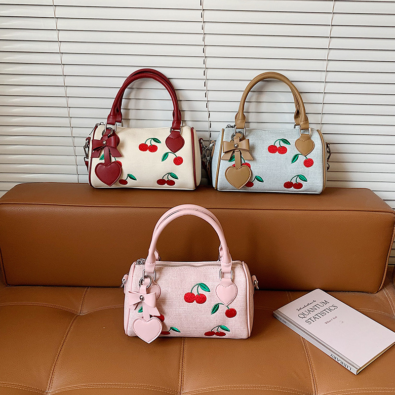 Bags Boston Pillow Bag 2026 New Women's Bag Fashion Cross border Cherry Bag Cross border Handheld Single Shoulder Crossbody Bag
