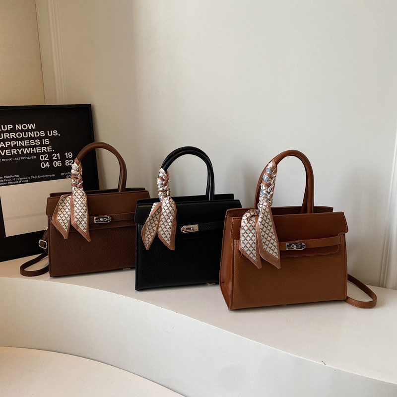 Bags Cross border Women's Bag 2025 New Silk Scarf Kelly Bag Trendy Fashion Commuter Single Shoulder Crossbody Bag Handbag