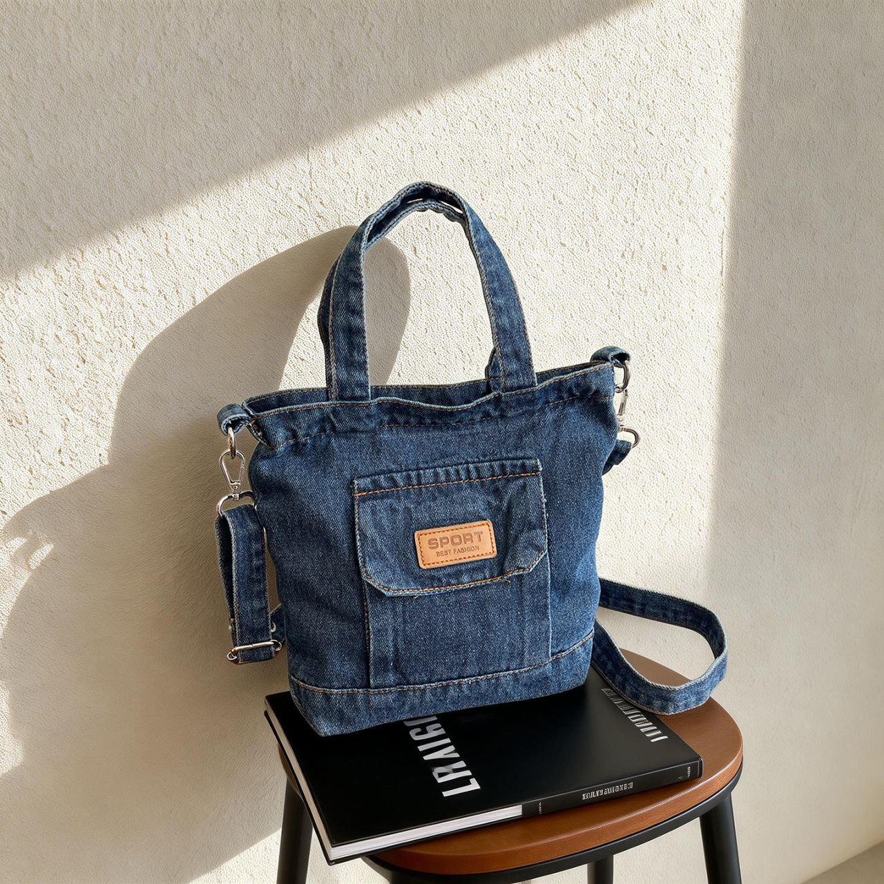 Retro Art Feng Shui Laundry Cowboy Simple Leisure Tote Bag Student Party Class Shopping Versatile Lightweight Shoulder Bag