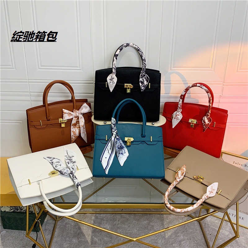 New solid color women's bag, light luxury silk scarf handbag, simple butterfly bow crossbody bag, factory foreign trade export shoulder bag