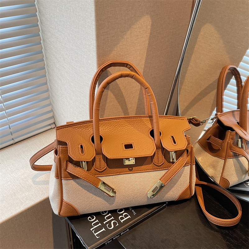 Fashionable retro hand-held Boston bag, women's new trend oil wax leather single shoulder pillow bag, crossbody bowling bag