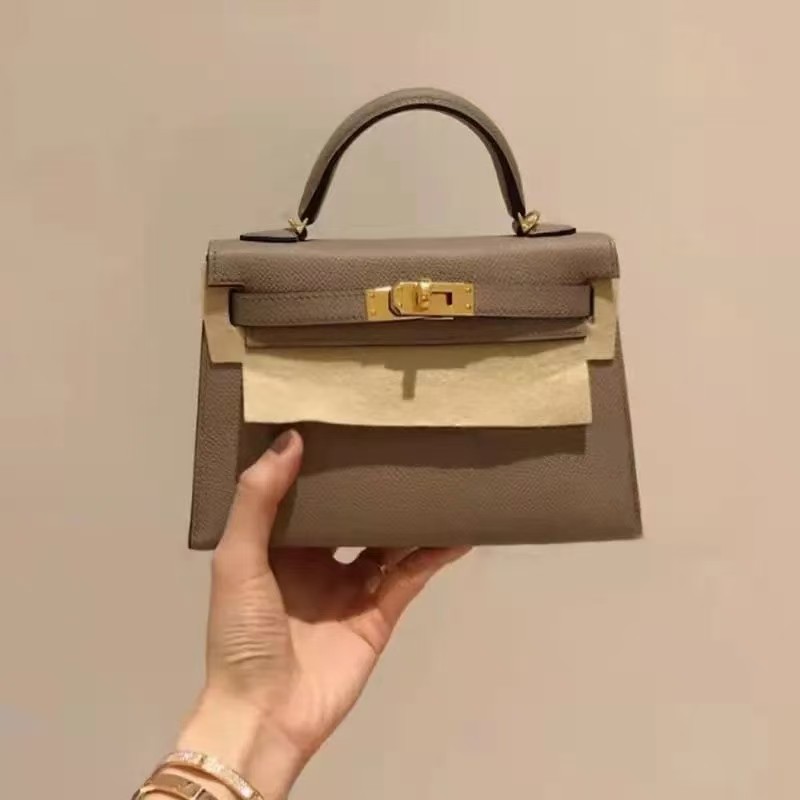 Made of genuine leather, second-generation mini Kelly bag for women 2023, new high-end, light luxury women's bag, versatile single shoulder crossbody small bag Made of genuine leather, second-generation mini Kelly bag for women 2023, new high-end, light luxury women's bag, versatile single shoulder crossbody small bag
