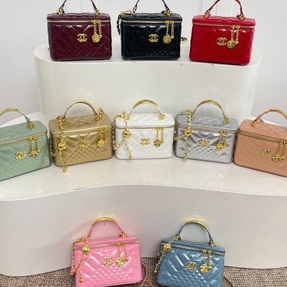 Light luxury small fragrant style western-style box women's bag diamond grid chain women's Yangshulin diagonal span small square bag handbag