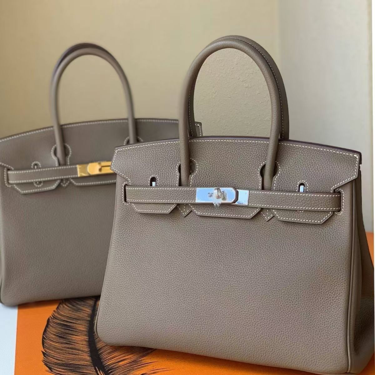 Platinum Togo imported top layer cowhide lychee pattern platinum bag handbag shoulder crossbody bag leather high-end women's bag