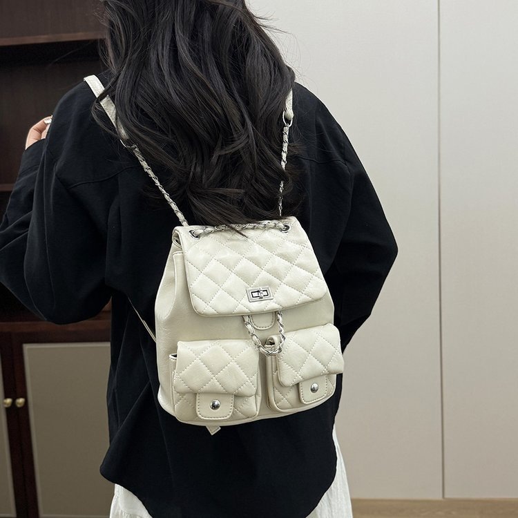 Korean niche mini chain lightweight small backpack for women 2026 new student commuting backpack, small fragrant style bag Korean niche mini chain lightweight small backpack for women 2026 new student commuting backpack, small fragrant style bag
