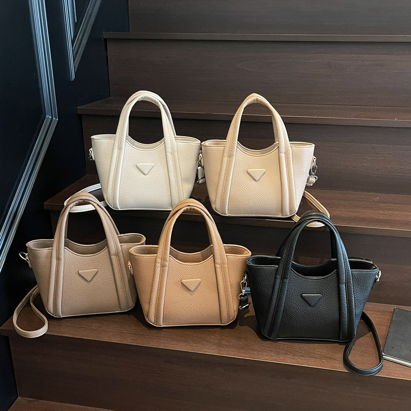 Bags Korean Edition Large Capacity Handbag Women's Bag 2025 Spring/Summer New Trendy Bags Western Style Lychee Pattern Single Shoulder Slant