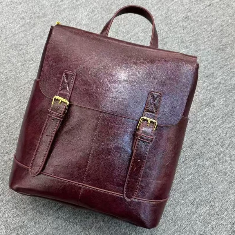 New color blocking backpack 2025 large capacity fashionable versatile casual bag European and American retro multi-purpose backpack shoulder bag
