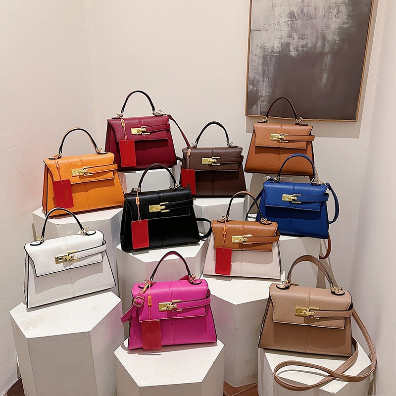 Bags Cross border 2025 New Simple Retro Women's Bag Fashion Versatile Niche Handheld Crossbody Kelly Style Women's Bag
