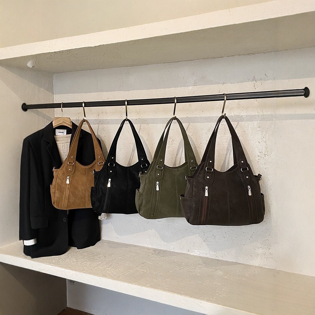 Bags2026 new retro frosted tote bag for women, large capacity single shoulder crossbody bag, autumn and winter high-end handbag