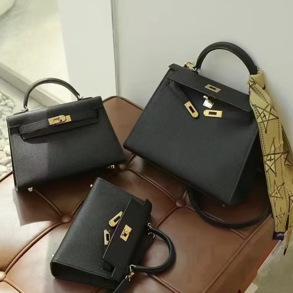Made of genuine leather, second-generation mini Kelly bag for women 2023, new high-end, light luxury women's bag, versatile single shoulder crossbody small bag Made of genuine leather, second-generation mini Kelly bag for women 2023, new high-end, light luxury women's bag, versatile single shoulder crossbody small bag
