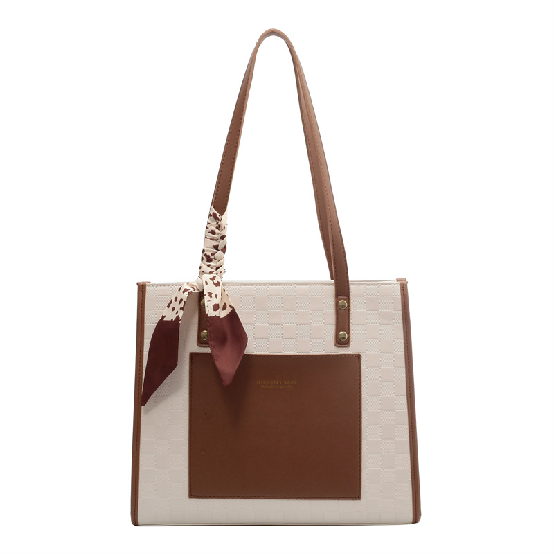 Large Capacity Texture Women's 2026 New Stylish Texture Casual Color blocked Stylish Single Shoulder Underarm Tote Bag Large Capacity Texture Women's 2026 New Stylish Texture Casual Color blocked Stylish Single Shoulder Underarm Tote Bag