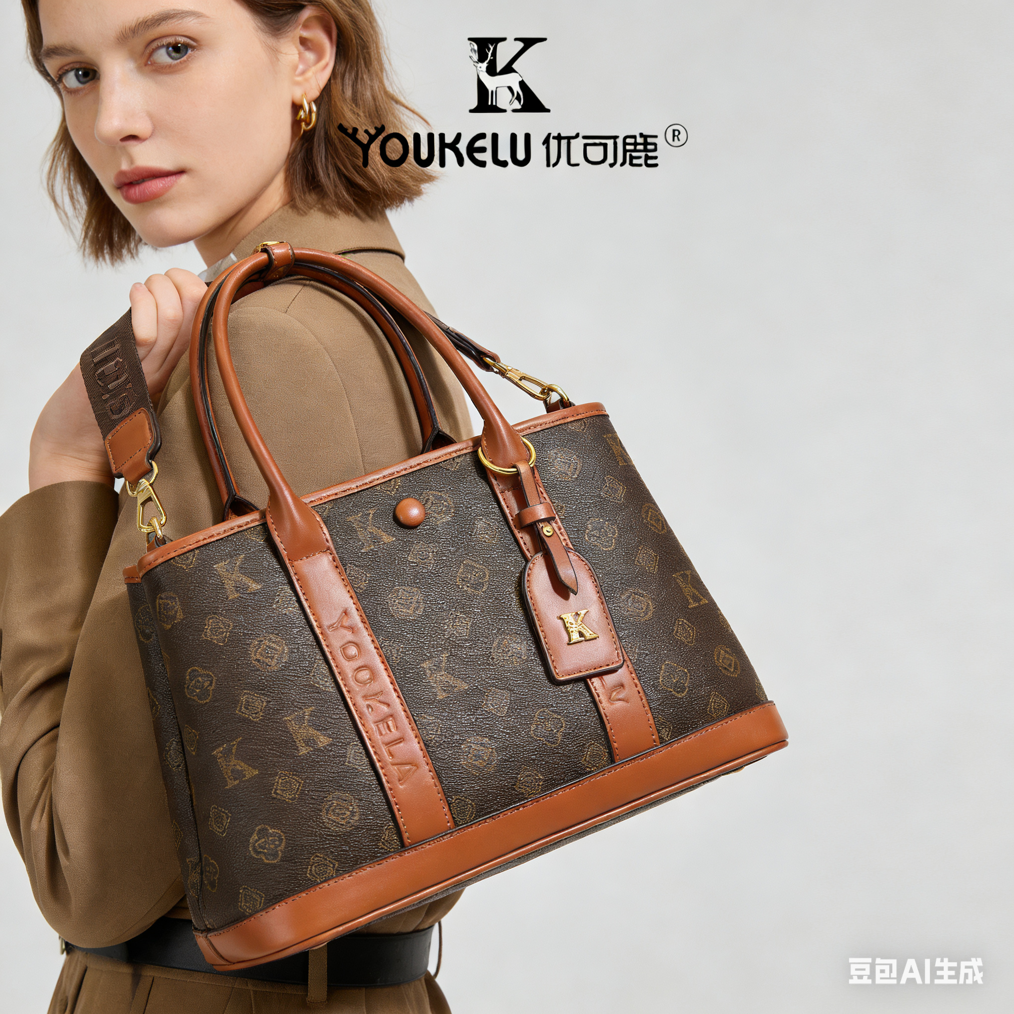 2025 Fashion New Old Flower Tote Bag Single Shoulder Crossbody Bag Large Capacity Versatile Wholesale Women's Bag
