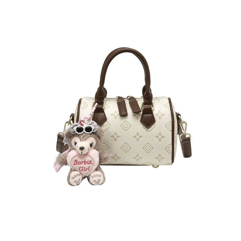Cross border embossed Boston pillow bag, women's new fashionable contrasting color hand-held shoulder bag, stylish crossbody bag Cross border embossed Boston pillow bag, women's new fashionable contrasting color hand-held shoulder bag, stylish crossbody bag