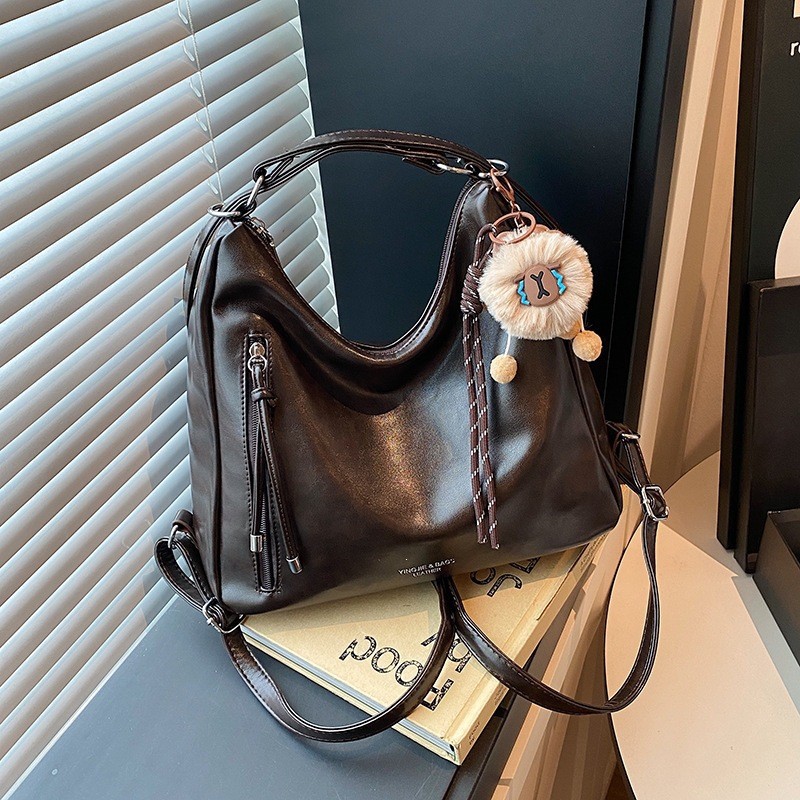 Korean retro large capacity tote backpack for women, 2026 summer new item, niche design, daily carrying crossbody bag
