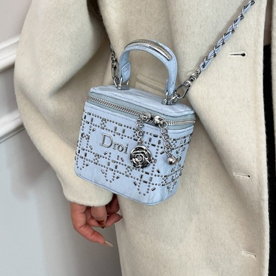Bag crossbody bag new fresh single shoulder casual bag small design fashionable women's bag texture box versatile light luxury women's bag