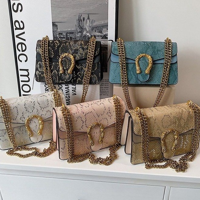 2026 New Cross border Fashion Retro Underarm Wine God Bag Versatile Chain Serpentine Single Shoulder Crossbody Bag Bags Batch