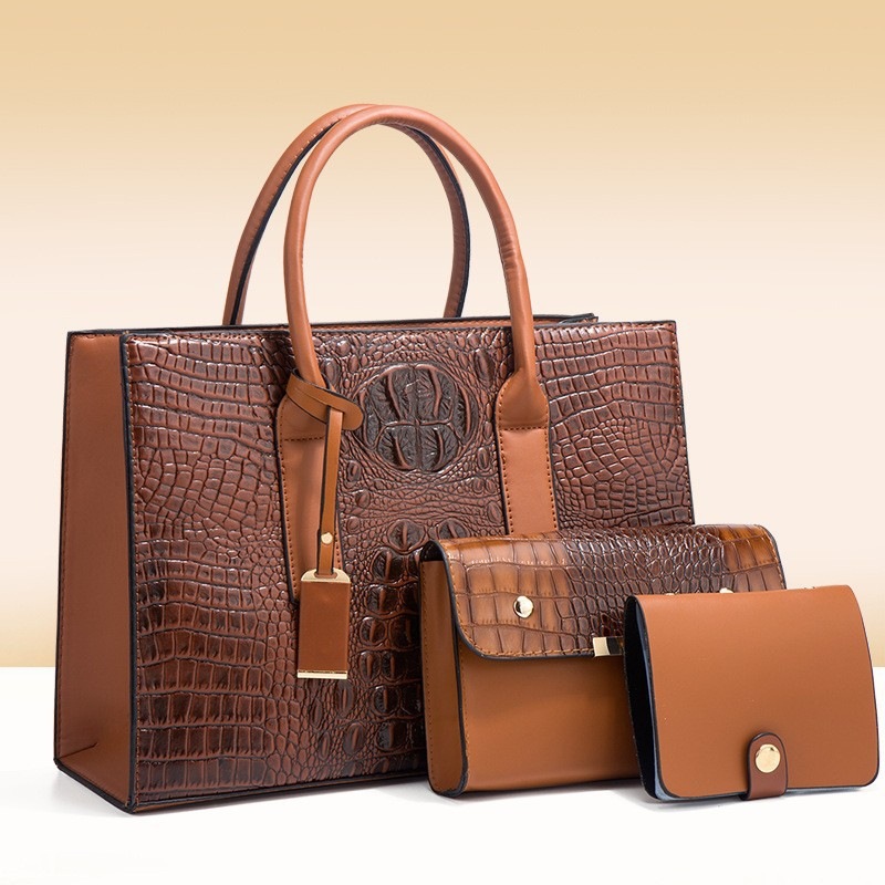 Cross border mother and child bag three piece set women's bag 2026 new women's bag PU leather women's handbag European and American fashion shoulder bag