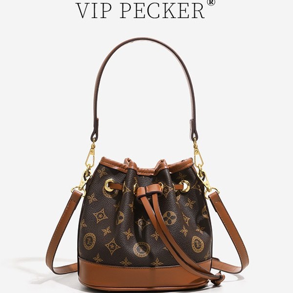 2025 Fashion New Bucket Drawstring Versatile Women's Bag, Single Shoulder Crossbody, Casual Vintage Drawstring Bag