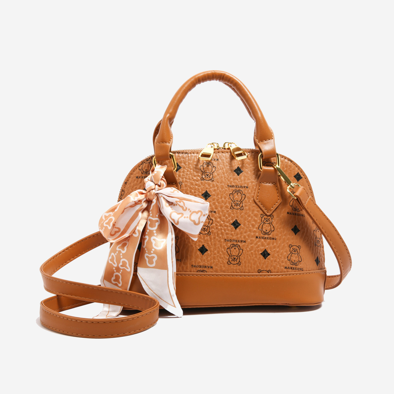 Cross border new retro printed handbag for women, high-end and fashionable single shoulder crossbody bag, versatile shell bag for women Cross border new retro printed handbag for women, high-end and fashionable single shoulder crossbody bag, versatile shell bag for women