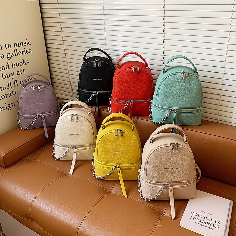 Niche New Fashionable Western Style Simple Leisure Fashion Backpack Korean Version Solid Color Simple Large Capacity Travel Backpack