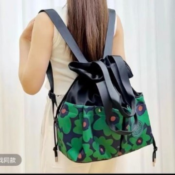 Korean style women's backpack with drawstring design, hand-held commuting bag, high aesthetics, fashionable and casual shoulder bag, foreign trade Korean style women's backpack with drawstring design, hand-held commuting bag, high aesthetics, fashionable and casual shoulder bag, foreign trade