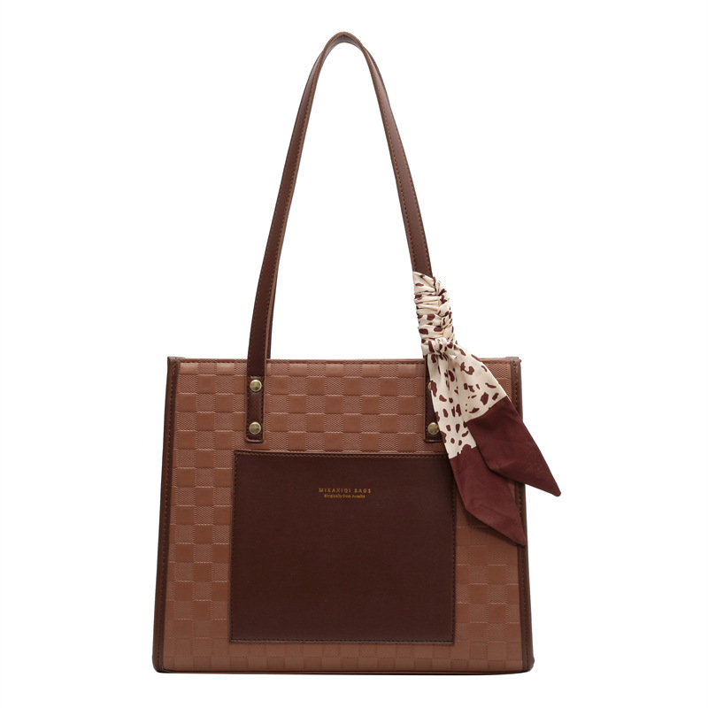 Large Capacity Texture Women's 2026 New Stylish Texture Casual Color blocked Stylish Single Shoulder Underarm Tote Bag Large Capacity Texture Women's 2026 New Stylish Texture Casual Color blocked Stylish Single Shoulder Underarm Tote Bag