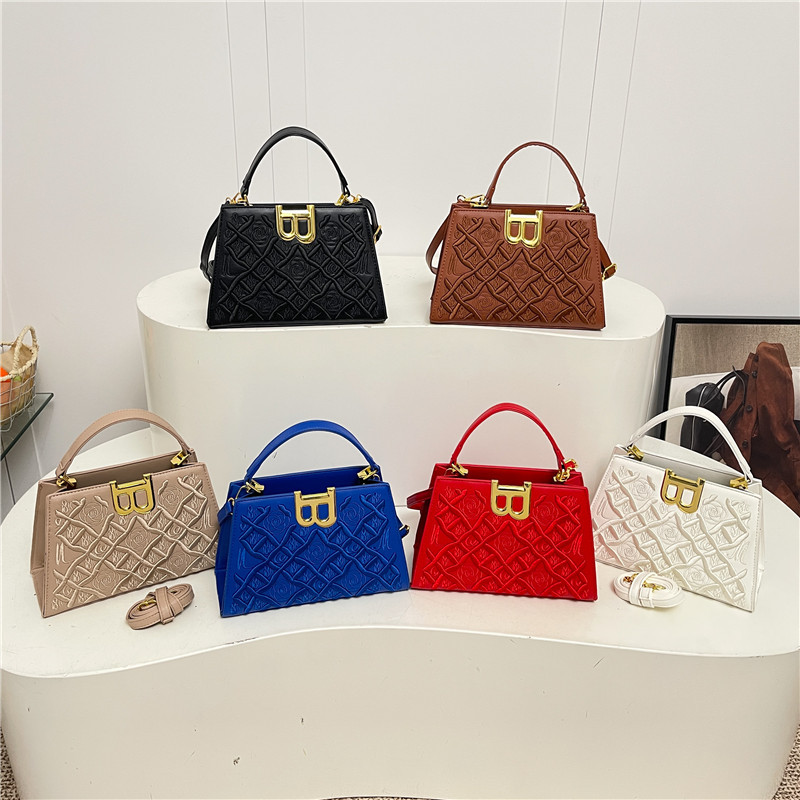 Bags Cross border Foreign Trade New Handbag Women's Bag Fashion Versatile Embroidered Solid Color Large Capacity Single Shoulder Crossbody Bag