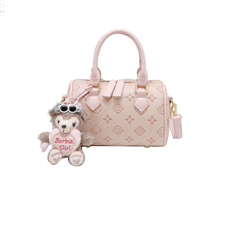Cross border embossed Boston pillow bag, women's new fashionable contrasting color hand-held shoulder bag, stylish crossbody bag Cross border embossed Boston pillow bag, women's new fashionable contrasting color hand-held shoulder bag, stylish crossbody bag