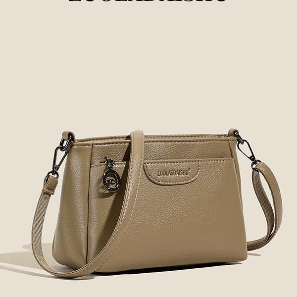 Simple women's bag shoulder bag 2024 new fashion mom small square bag Korean version trendy solid color PU handheld diagonal cross bag Simple women's bag shoulder bag 2024 new fashion mom small square bag Korean version trendy solid color PU handheld diagonal cross bag