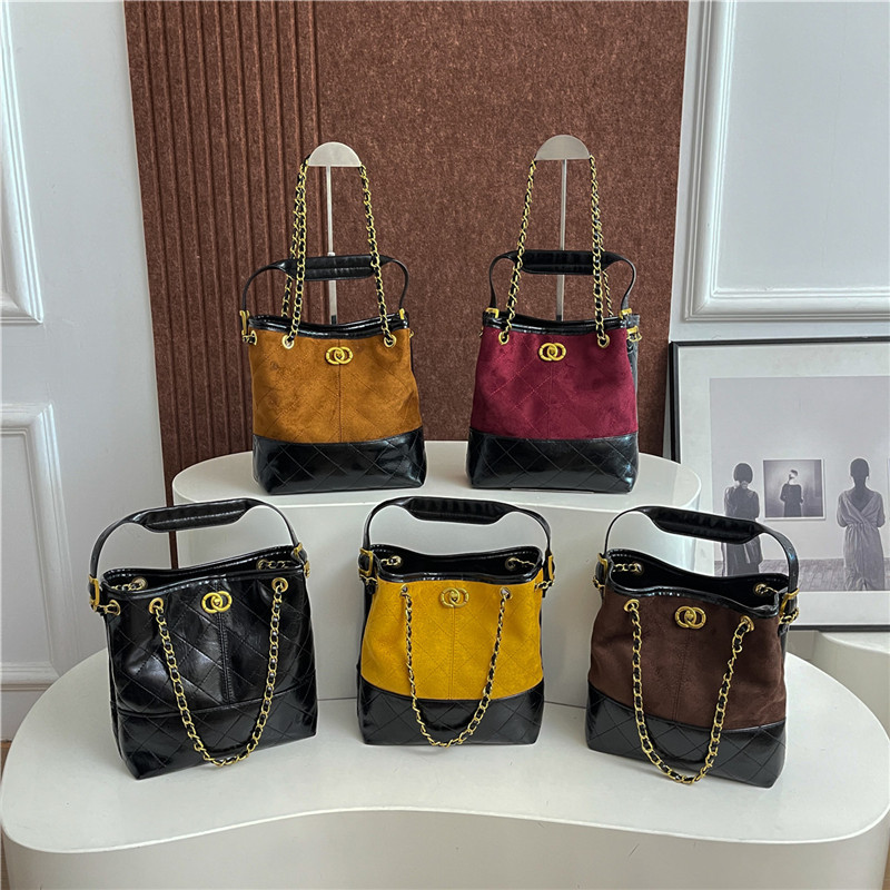 Bags Cross border bag 2025 new women's bag European and American retro contrasting color handbag fashion chain shoulder crossbody bag