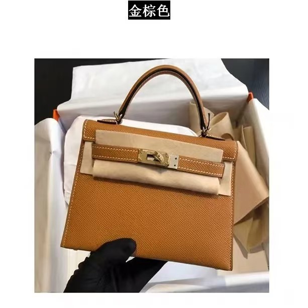 Made of genuine leather, second-generation mini Kelly bag for women 2023, new high-end, light luxury women's bag, versatile single shoulder crossbody small bag Made of genuine leather, second-generation mini Kelly bag for women 2023, new high-end, light luxury women's bag, versatile single shoulder crossbody small bag