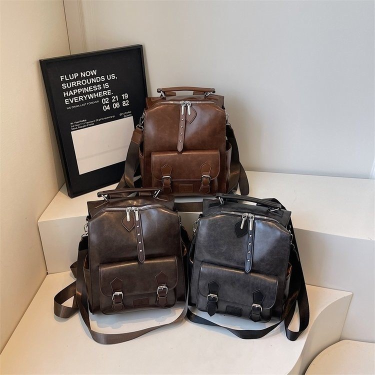 2025 Top selling Large Capacity Backpack for Women with British Style Soft Leather Backpack, Retro Versatile Casual Handbag