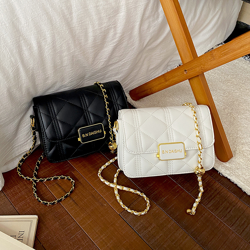 Fashionable women's bag, light luxury and high-end small square bag, women's crossbody small bag, women's Korean niche diamond grid chain bag