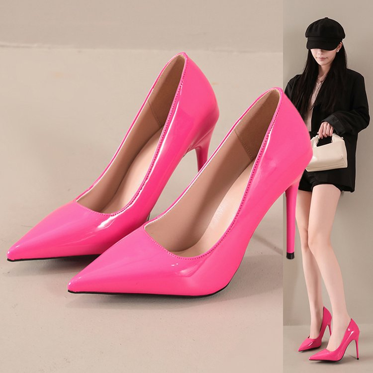 High heels, single shoes, women's 2026 spring new style, high-end feel, plus size, one foot work shoes, pointed heel, thin heel