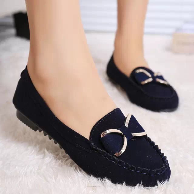 Single shoes female flat shoes Metal decoration overshoes Single shoes female flat shoes Metal decoration overshoes